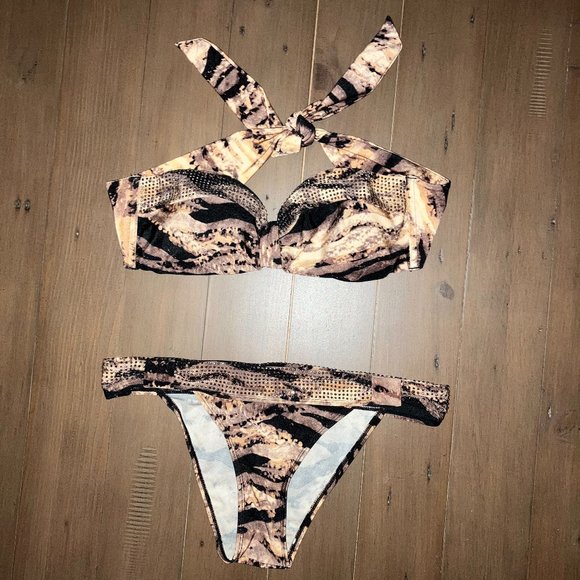 Other - Kardashian Kollection Stud Embellished Bandeau Bikini